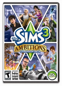The Sims 3 Ambitions US Box Art