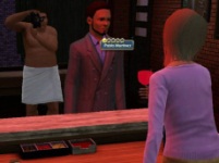 A paparazzi is caught wearing just a towel