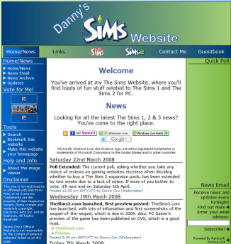 Website design introduced during this fortnight in 2007