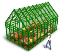 A large green house