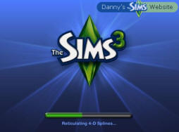The initial loading screen in The Sims 3